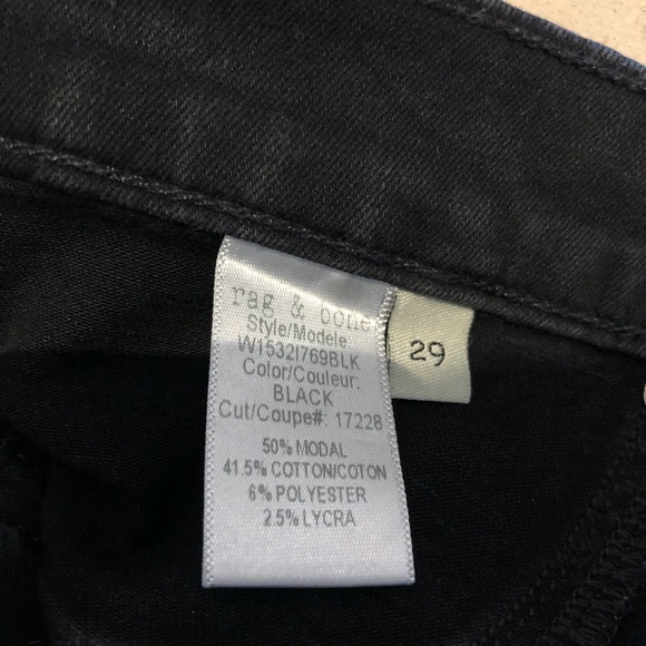 Rag & Bone High Rise Skinny Black Sz. 29 - Picture 10 of 10